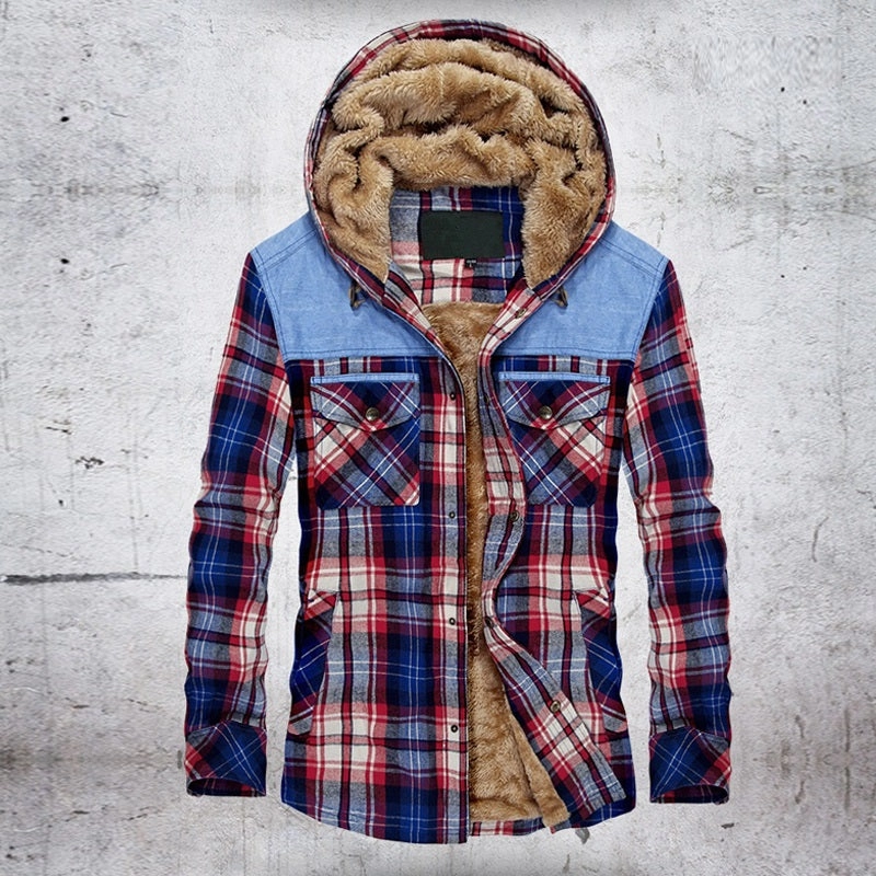 West Louis? Fleece Pure Cotton Plaid Jacket Basic Core Workwear Essentials