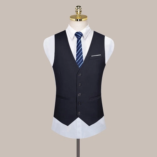 West Louis? Formal Solid Color Business Office Suit Vest Festive Event Look Metallic Accent