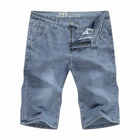 West Louis? Light Blue Regular Stretchy Denim Shorts dance clothing