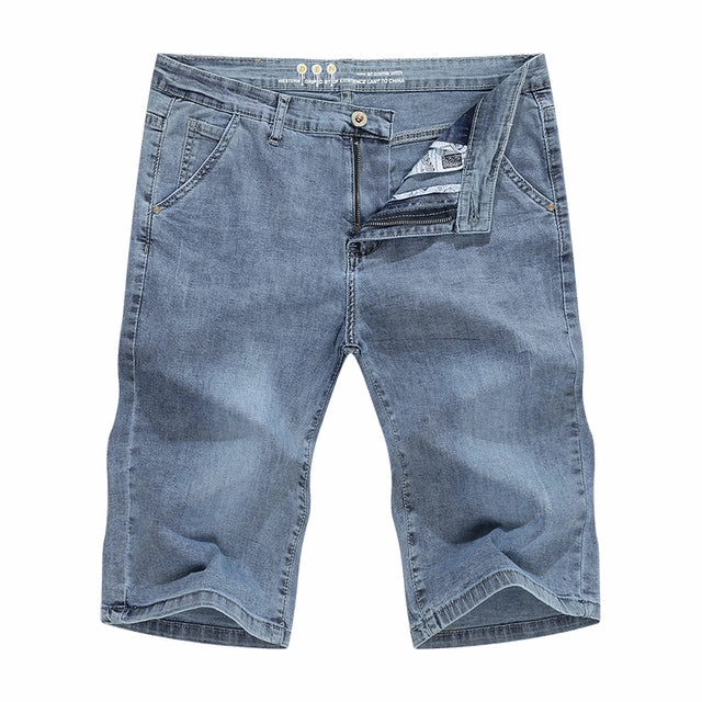 West Louis? Light Blue Regular Stretchy Denim Shorts Urban Comfort