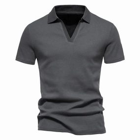 Short Sleeve West Louis? Men's V-Neck Polo Style Henley Tee