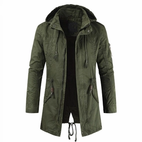 West Louis? Military Tactical Mid-Long Hooded Parka Daily Commute Layering Compatible Cut
