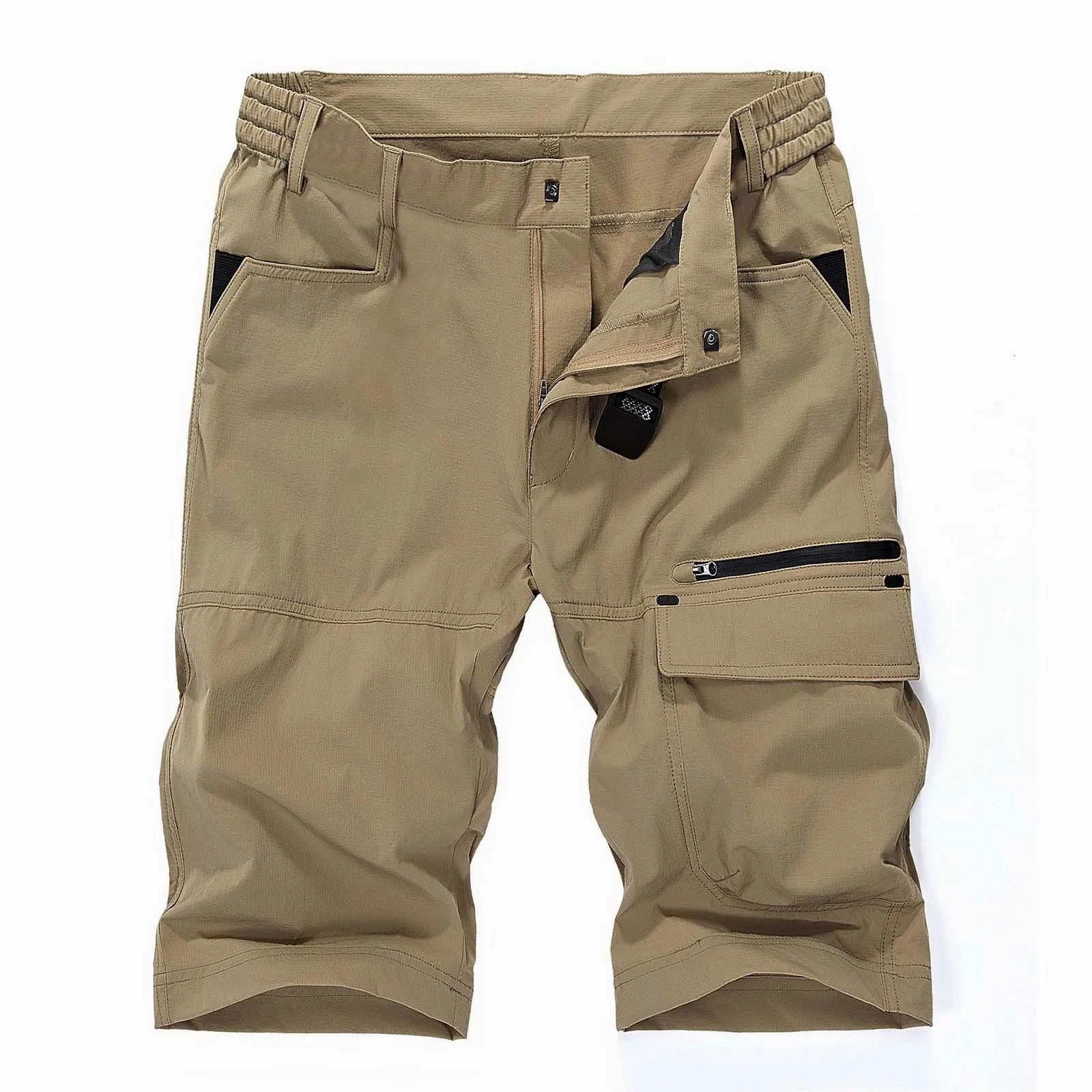 West Louis? Multi-Pocket Tactical Cargo Summer Cotton Shorts Relaxed Look Mid - rise