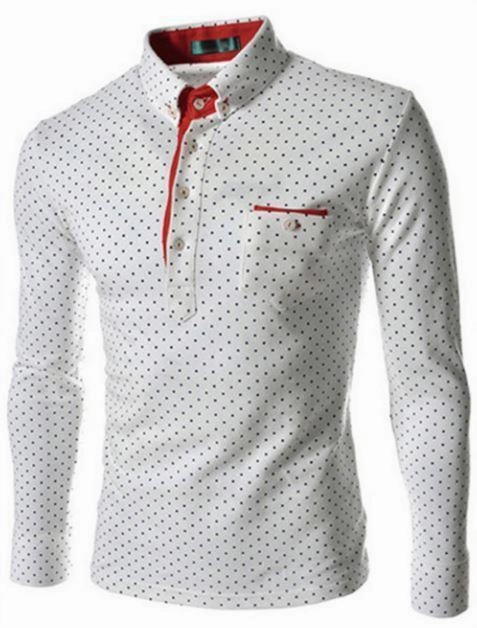 West Louis? Polka Dot shirt collar Slim Fit Dress Shirt King Mode