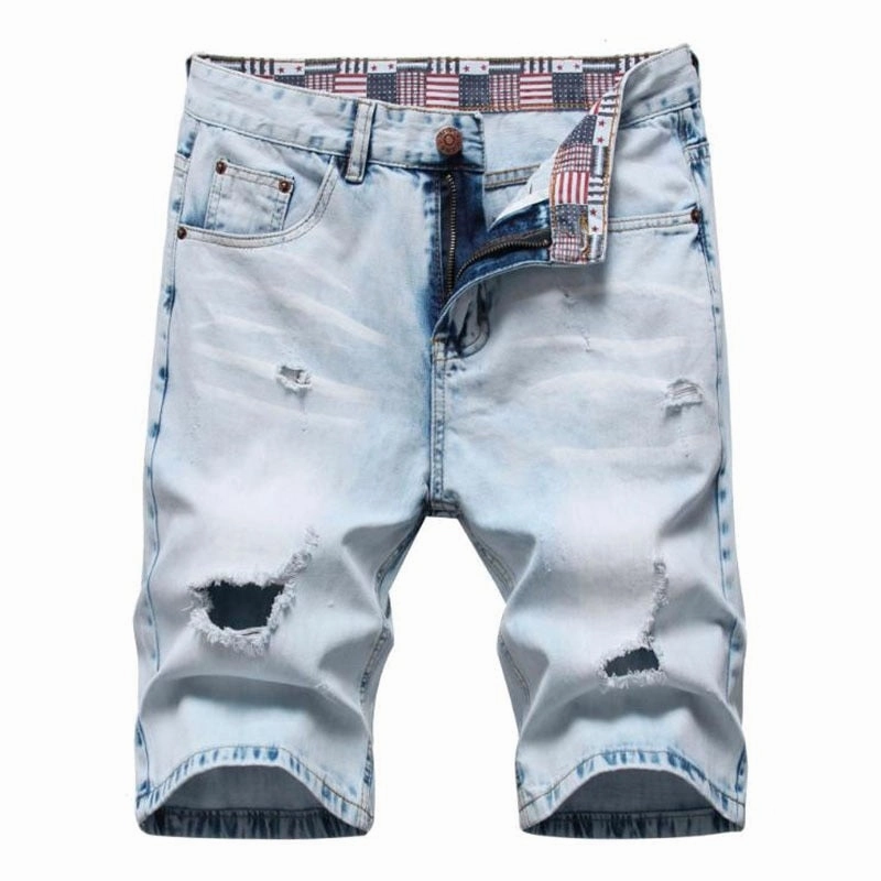 West Louis? Ripped Bermuda Fashion Cotton Jeans Shorts Sport Ease NonSlip Grips