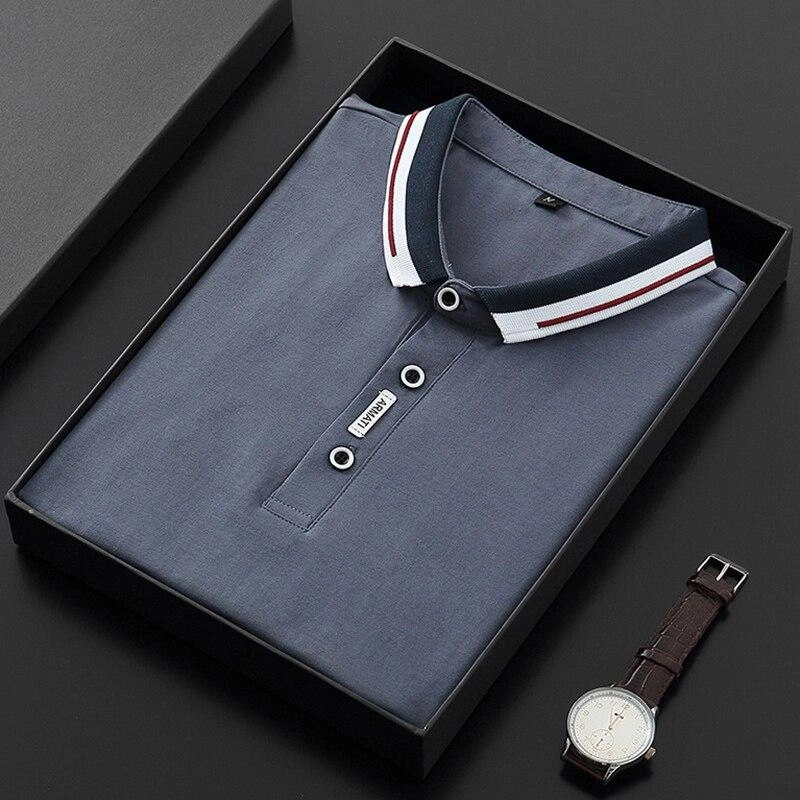 West Louis? Short Sleeved Cotton Fashion Polo Shirt Effortless Style Double Layer Shoulder
