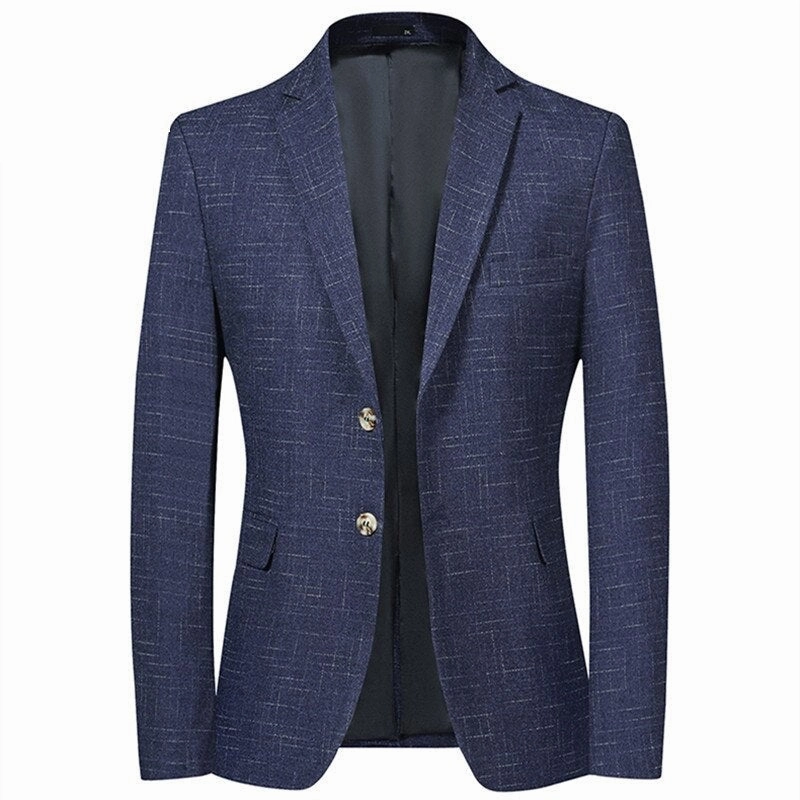 Luxe Touch Polished Finish West Louis? Single-Breasted Plaid Business Casual Blazer