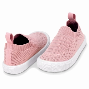 Quick Adjust Strap Padded Base Jan & Jul Xplorer Knit Shoes - Pale Pink