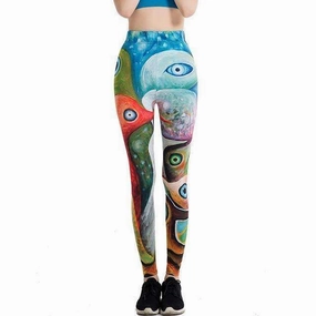 roller rink WEST BIKING Summer Women Leggings 3D Printed Flower Eye Legins Gradient Leggins Pencil Pants Legging Tights Women Yoga Pants