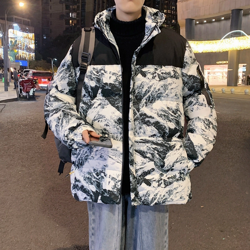 Fitted Wear Winter Men's Camouflage Hooded Down Cotton Jacket
