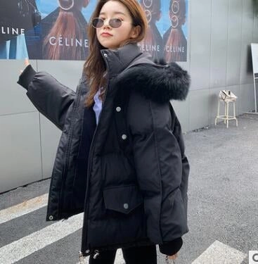 Relaxed Layers Water Resistant Design Winter New Down Cotton Jacket Short Coat Korean Version BF Loose Net Red Ins Port Style Thickened Cotton Jacket