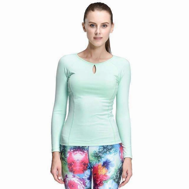 Amateur athlete clothing Temperature Regulation Tech Women Compression Sport T-Shirt Running Mujer Deportivas Woman FitnessT-Shirt Running Women Clothes Long Sleeve Yoga Tops