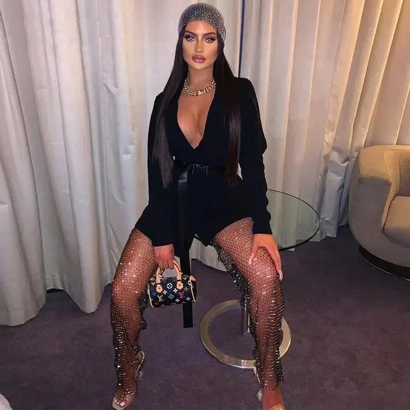 Pool Ready Women Diamond Elastic Pants