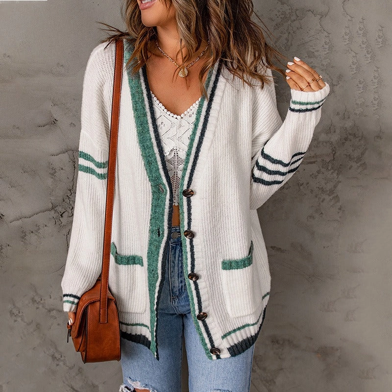 Foldable Design Women's Autumn and Winter New Sweater Cardigan Long Sleeve