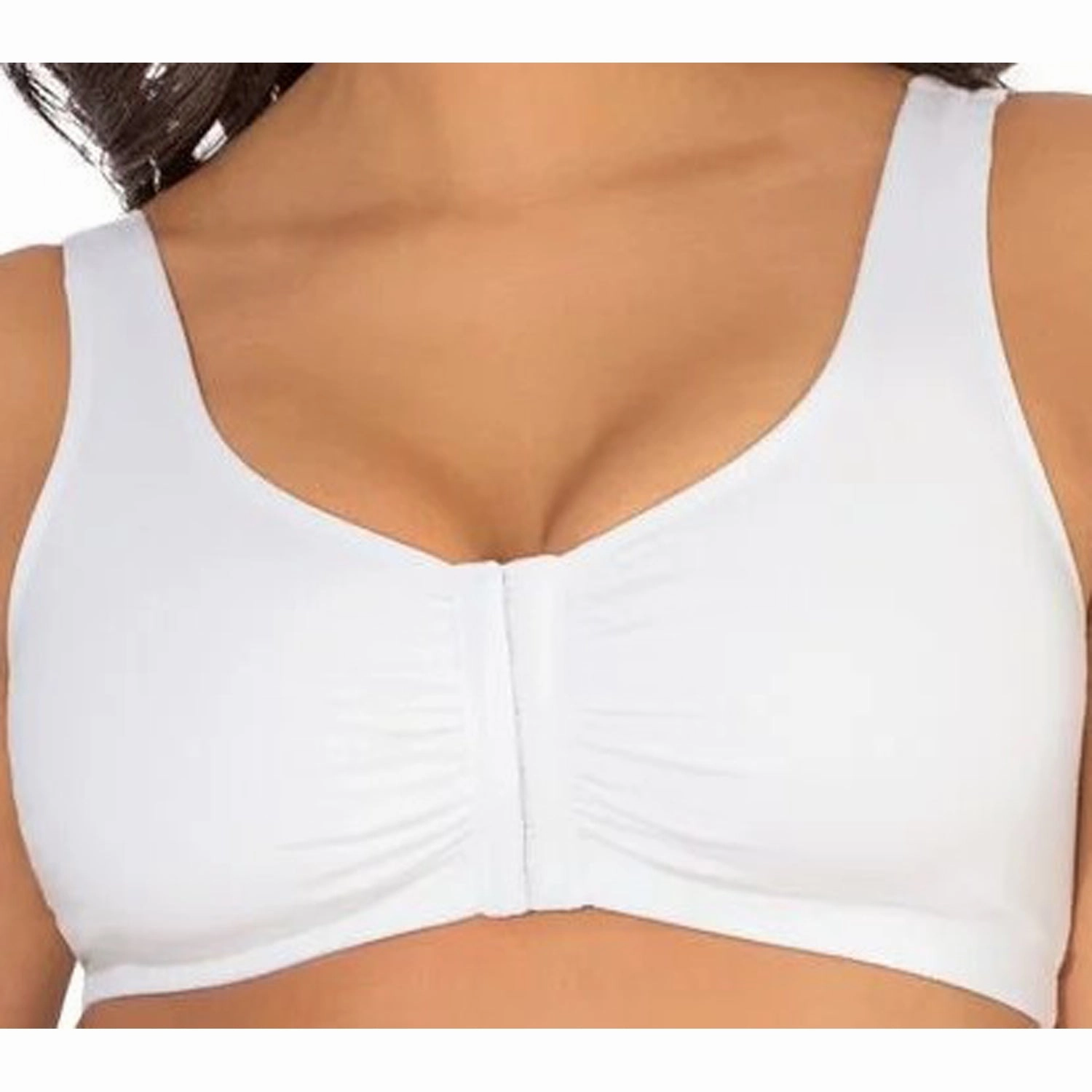 MeshVentilation Opaque Core Women's Beyond Soft Front Closure White Cotton Bra 96014