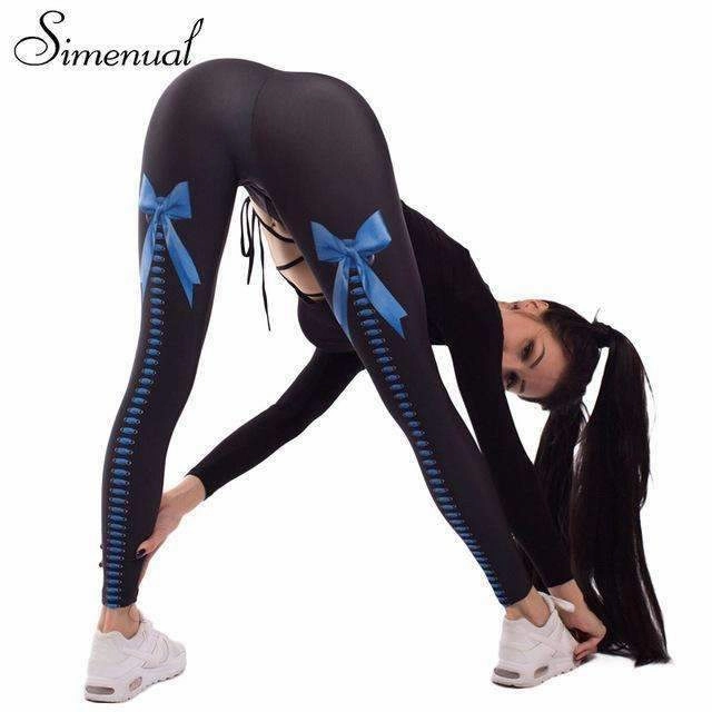 Women's Corset Bow Fitness Leggings Secure
