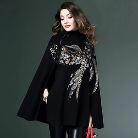 product casual elegance factor Trendy Outfit Women's Fashion Shawl Thickened Pullover Sweater Cloak