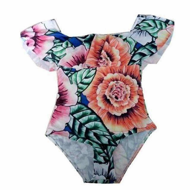 Women's Off-Shoulder Lotus Leaf One Piece Sexy Swim Suit Antimicrobial Fabric Anti Pilling Surface