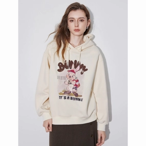 Warm Fashion Women??s Rabbit Print Hooded Pullover - Casual Sweatshirt