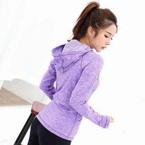Women Yoga Shirts Quick-drying Breathable Sport Jackets Polyester Long Sleeve Fitness Yoga Coats Running Sportswear Coat Quick Dry Inner Layer