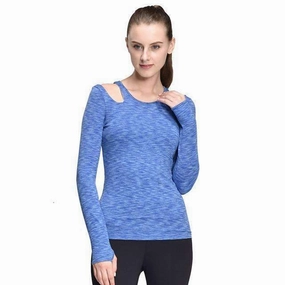 Women Yoga Tops Compression T-Shirt Running Tights Woman Long Sleeve Running Clothes Long Sleeve Yoga Tops with Bra Maximum Flex