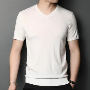 Chilly Layer dry cleanable Wool Spring Short-sleeved T-shirt Men