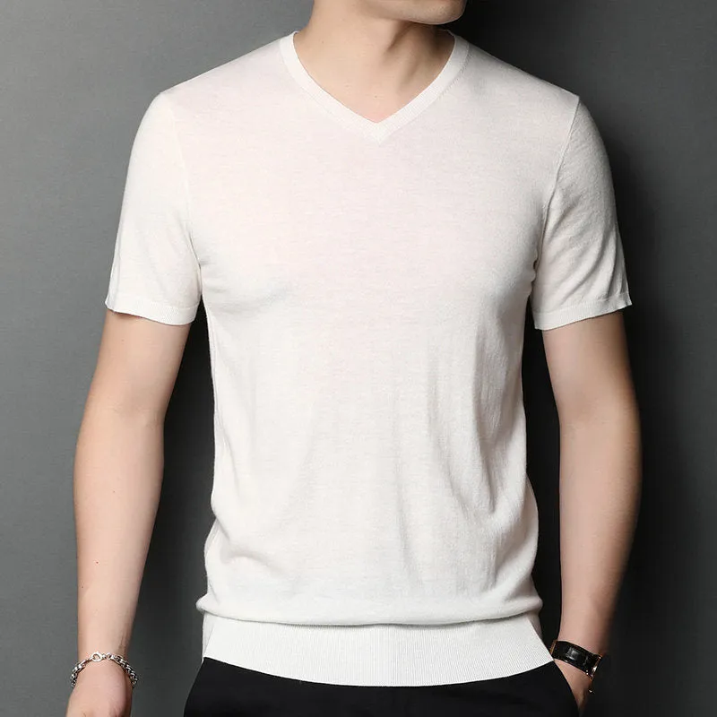 Chilly Layer dry cleanable Wool Spring Short-sleeved T-shirt Men