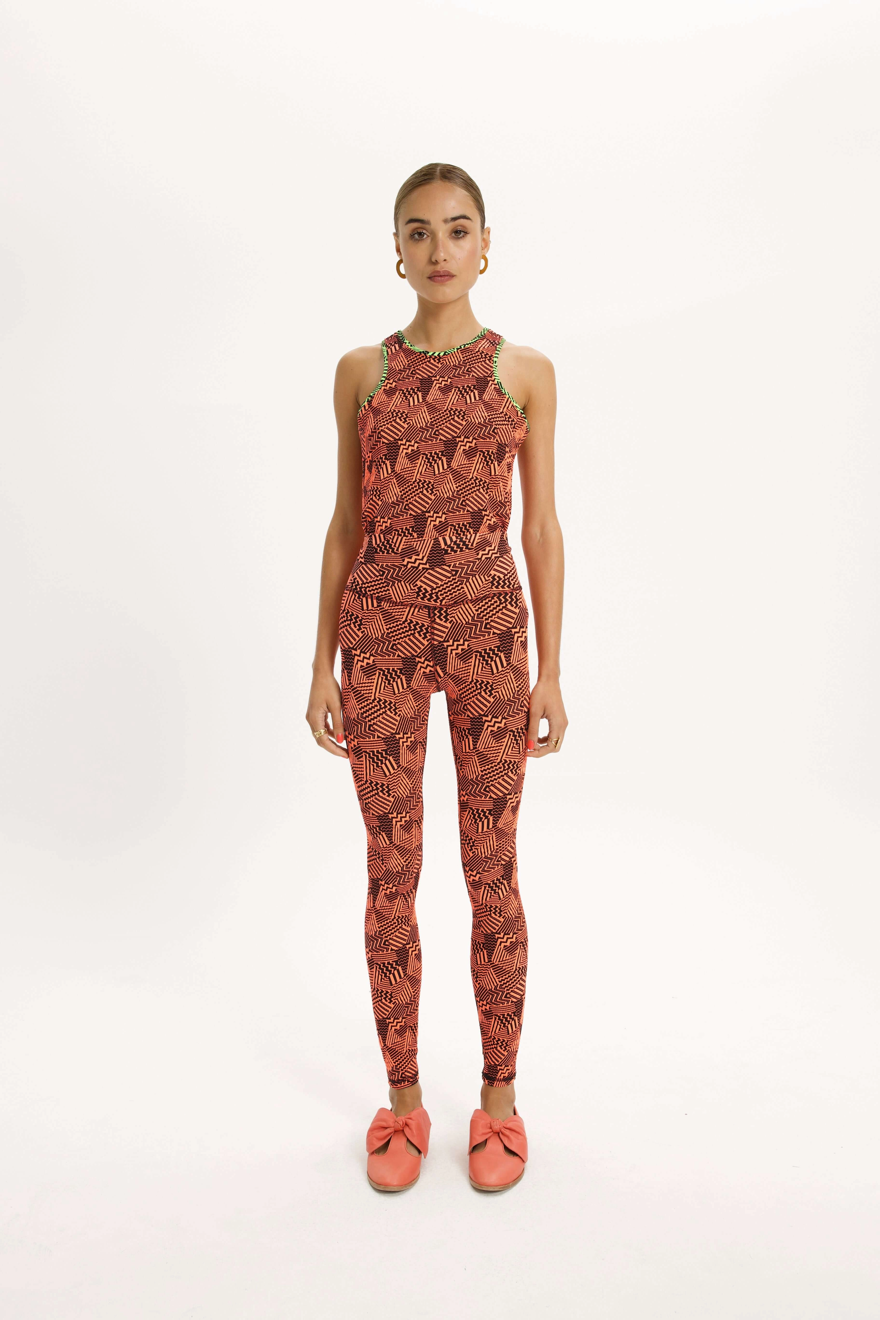 Legging glue en tissu ginger Fizz fluo Orthotic Compatible Structure Trendy Outfit