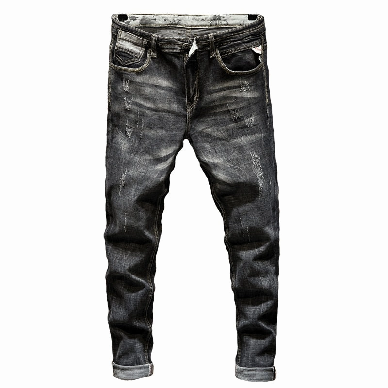 West Louis? Brand Black Street Style Denim Jeans Essential Comfort