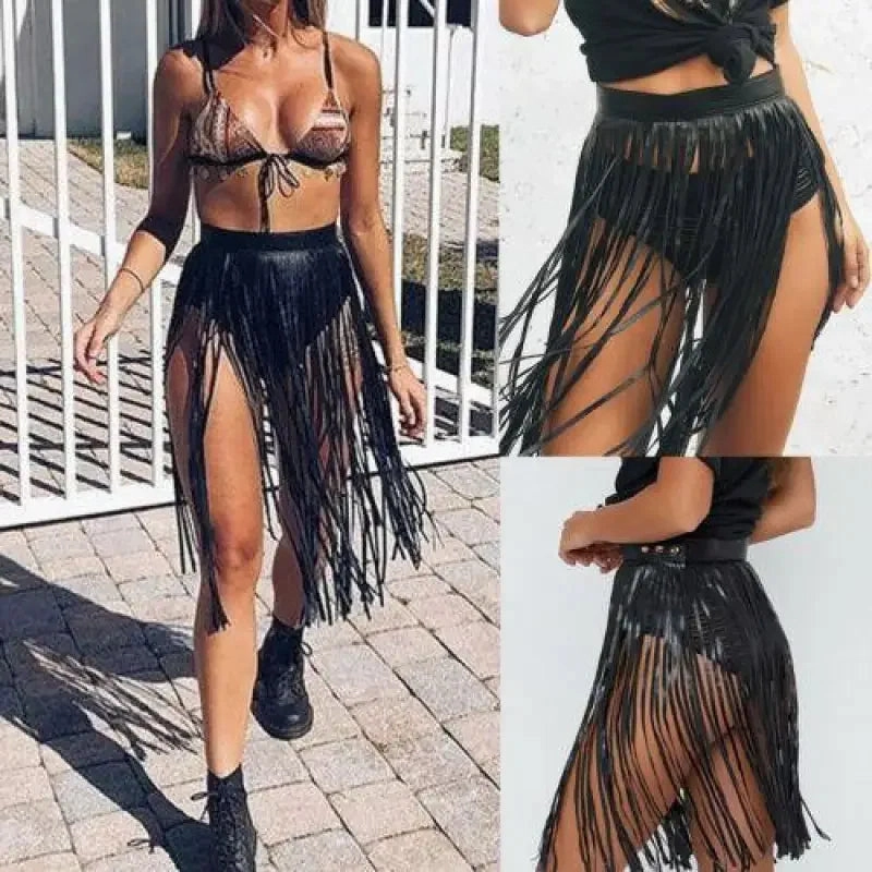 Tassel Cover up Skirt Holiday Outfit