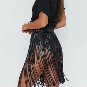 Tassel Cover up Skirt Durable Closure High Elasticity
