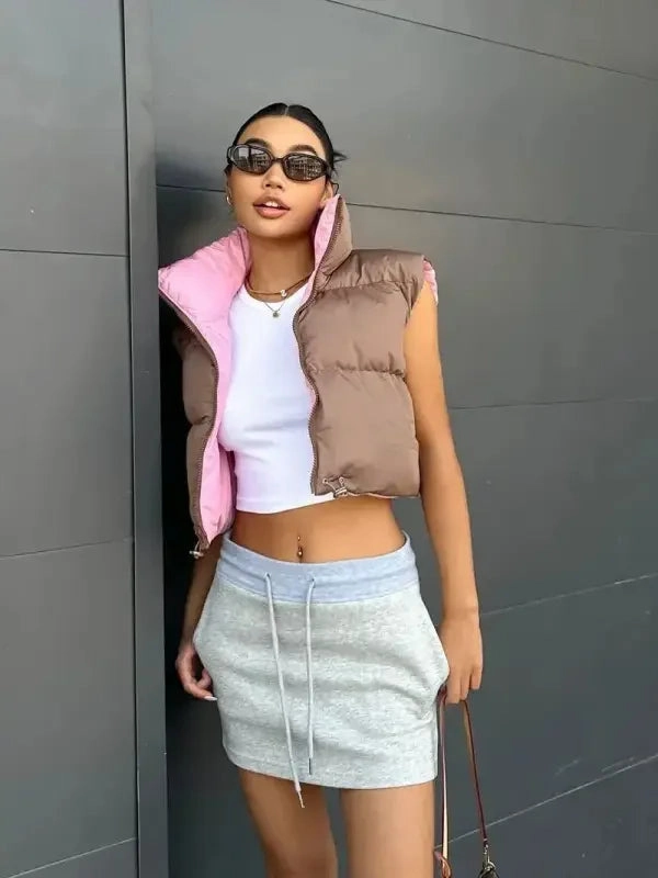 Bold Statement Zip Up Reversible Vests